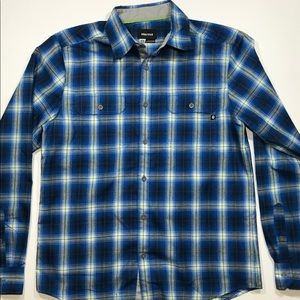 Marmot Shirts - Men’s Marmot L/S Button Plaid Shirt Medium Blue Marmot Shirts - Men’s Marmot L/S Button Plaid Shirt Medium Blue